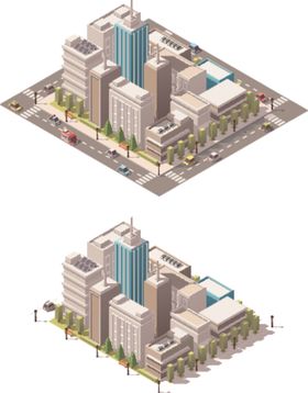 卡通城市建筑
