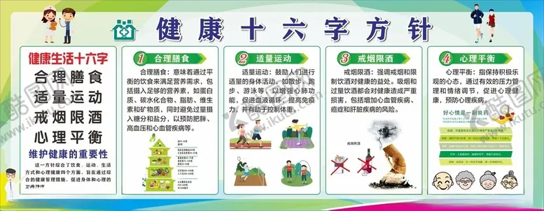 编号：83940202010331555414【酷图网】源文件下载-健康十六字