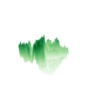 抽象山峰烟雾缭绕迷雾水墨插画