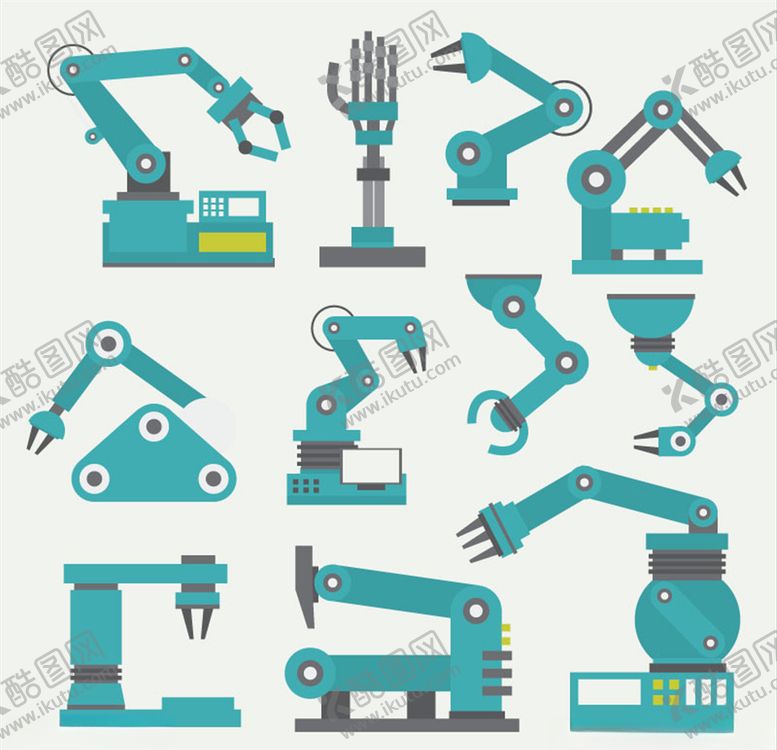 编号：97278810092314404635【酷图网】源文件下载-绿色机械手臂矢量素材