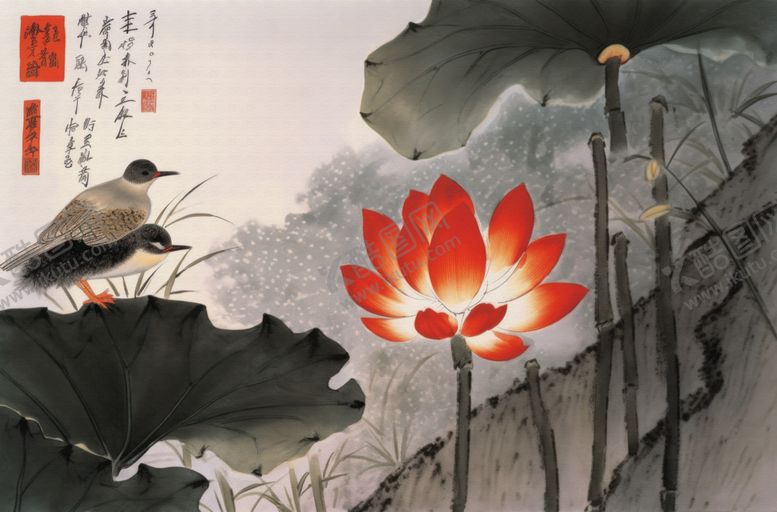 编号：59027212261202524867【酷图网】源文件下载-花鸟相映