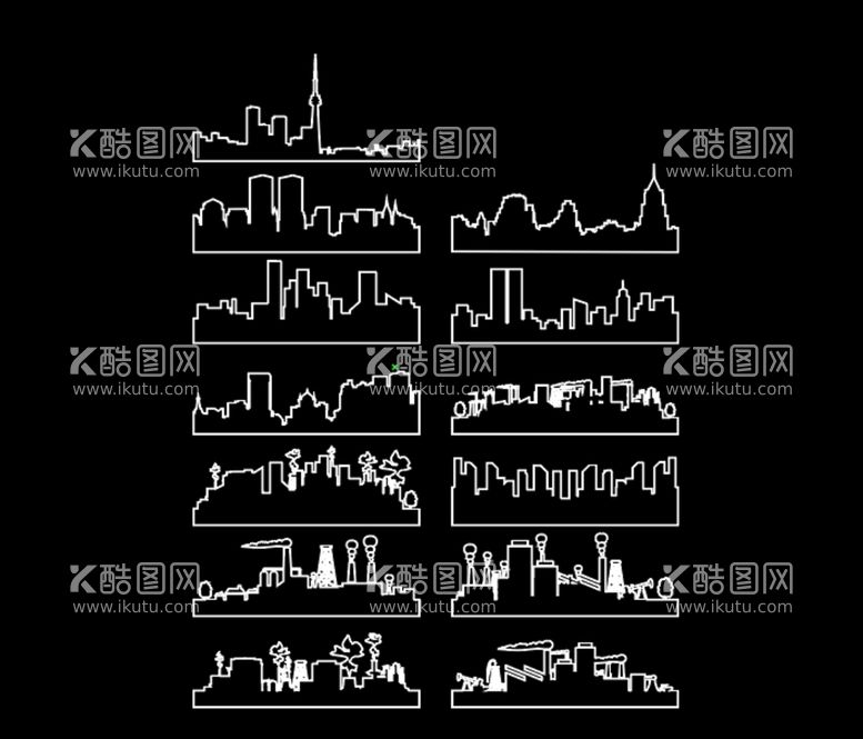 编号：74893010081632092086【酷图网】源文件下载-城市线条