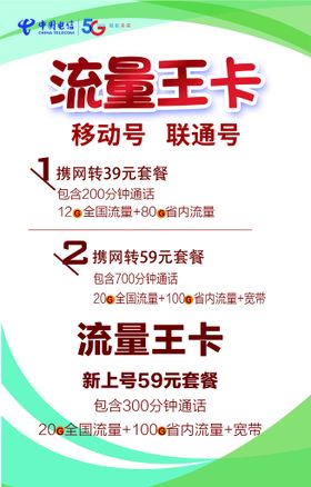 中国电信5G新时代流量王卡