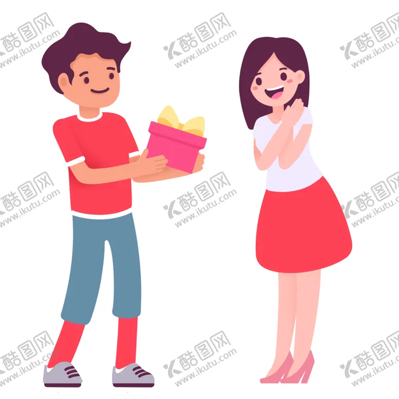 编号：82977602030344126822【酷图网】源文件下载-节日收到惊喜礼物的人物