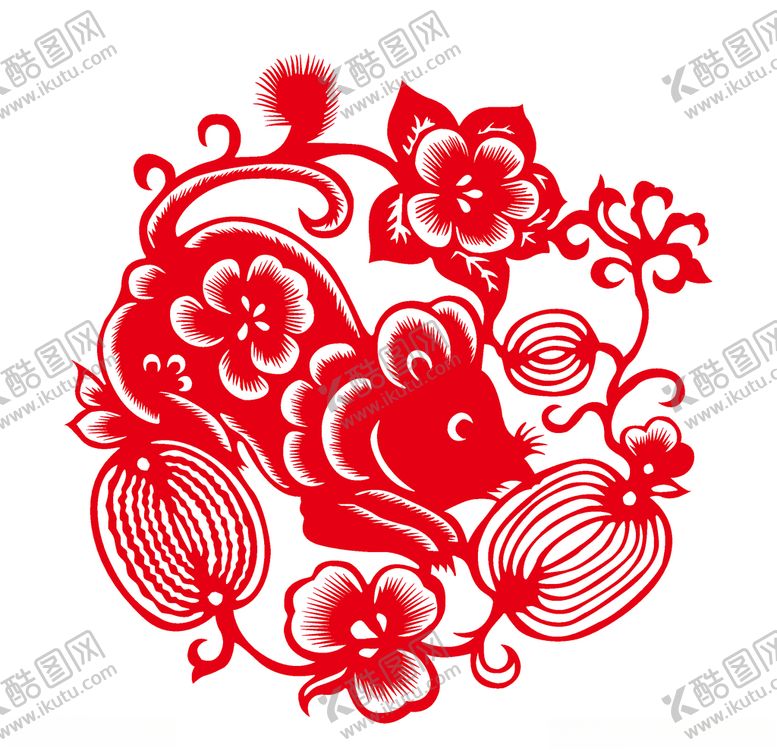 编号：37139307052217068781【酷图网】源文件下载-鼠年剪纸风格