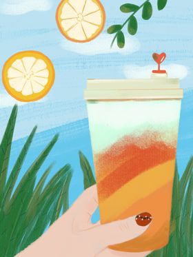 奶茶饮品插画