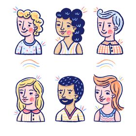卡通人物头像可爱简约大方男生女生简笔画