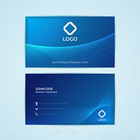 蓝色简约商务名片设计