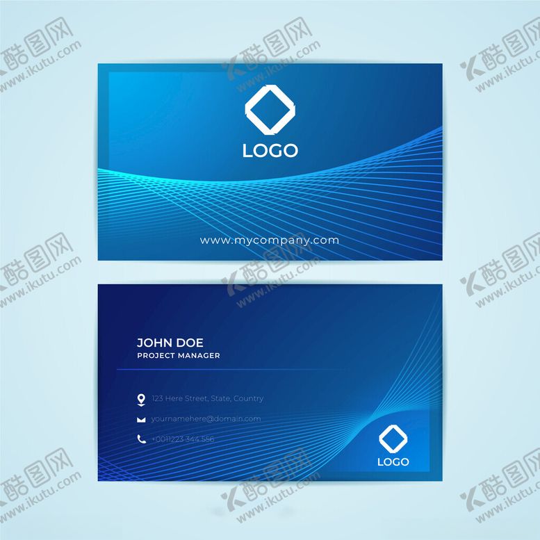 编号：97997904040850286749【酷图网】源文件下载-蓝色简约商务名片设计