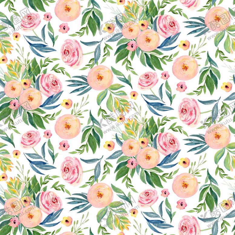 编号：34492010010529022418【酷图网】源文件下载-水彩花朵底纹图案