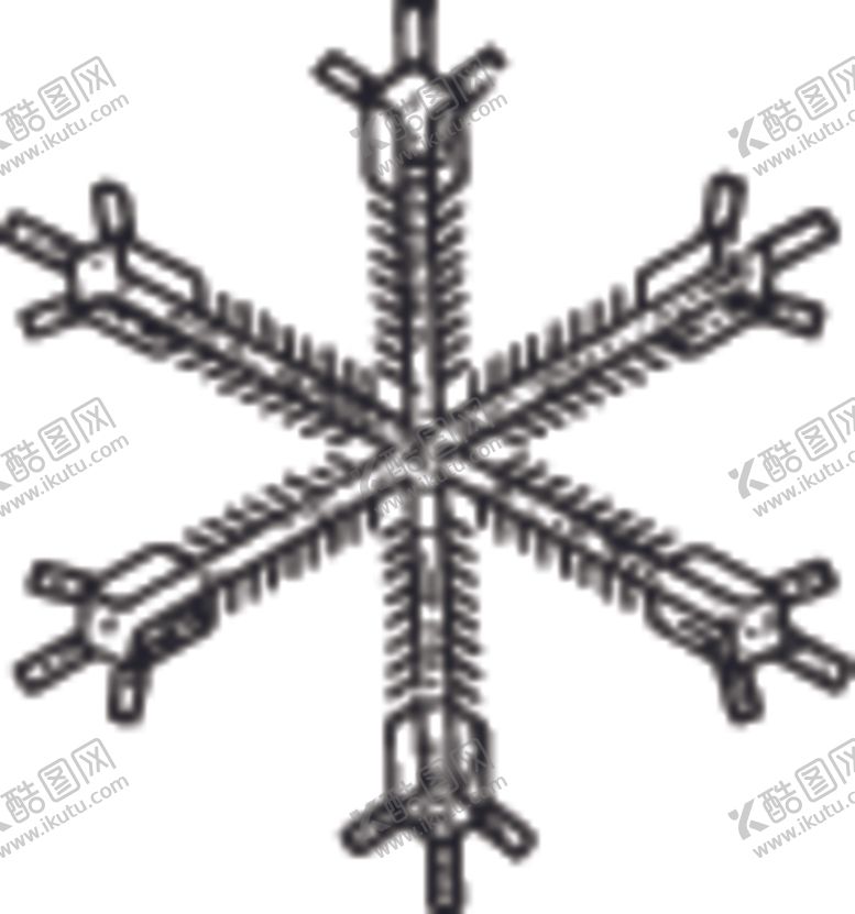 编号：80696907020858462344【酷图网】源文件下载-黑白手绘雪花