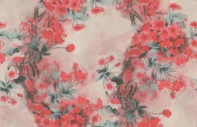 复古花卉女装数码印朵