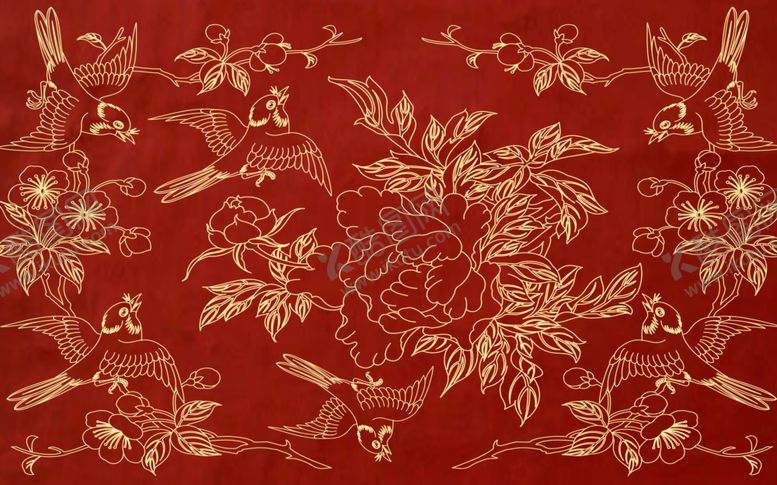 编号：89166209191106129292【酷图网】源文件下载-中式花鸟背景墙