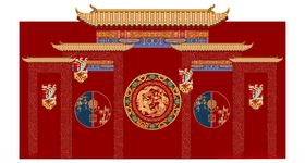 中式红色婚庆背景