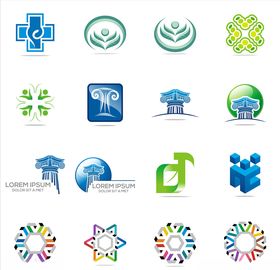 LOGO设计素材科技logo娱乐标签美容logo健身logo