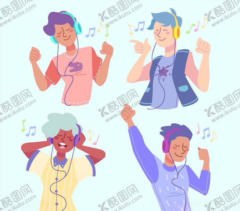 编号：43271607040303215505【酷图网】源文件下载-创意听音乐男子