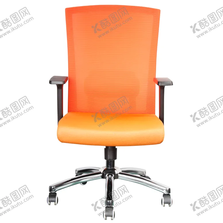 编号：89529809110111339677【酷图网】源文件下载-橙色时尚办公椅正面