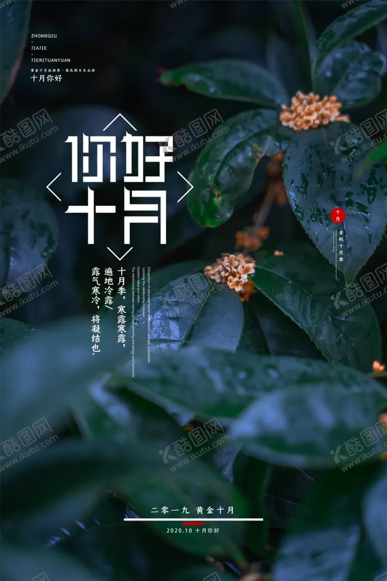 编号：10491206171240203869【酷图网】源文件下载-金秋十月你好海报