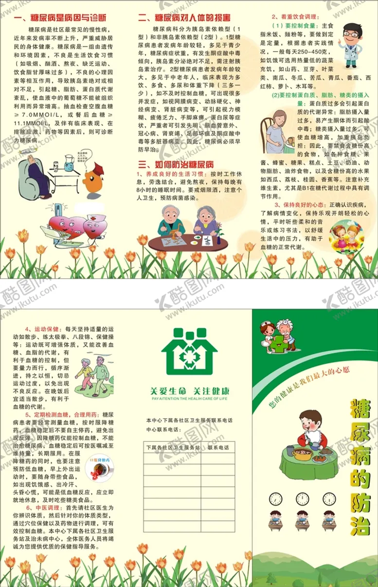 编号：41286702082300513262【酷图网】源文件下载-糖尿病的防治三折页