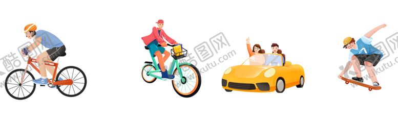 编号：52165301190906453544【酷图网】源文件下载-青年骑车滑板