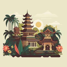 昌邑旅游景点矢量图