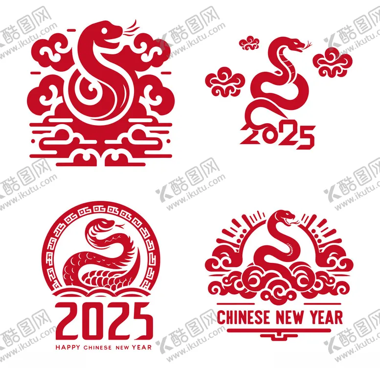 编号：33150301261703429496【酷图网】源文件下载-2025蛇年剪影
