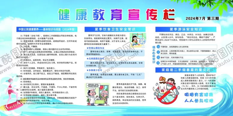 编号：66367802142156065745【酷图网】源文件下载-夏季健康教育宣传栏