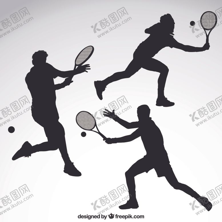 编号：32934106240418286429【酷图网】源文件下载-网球运动员剪影