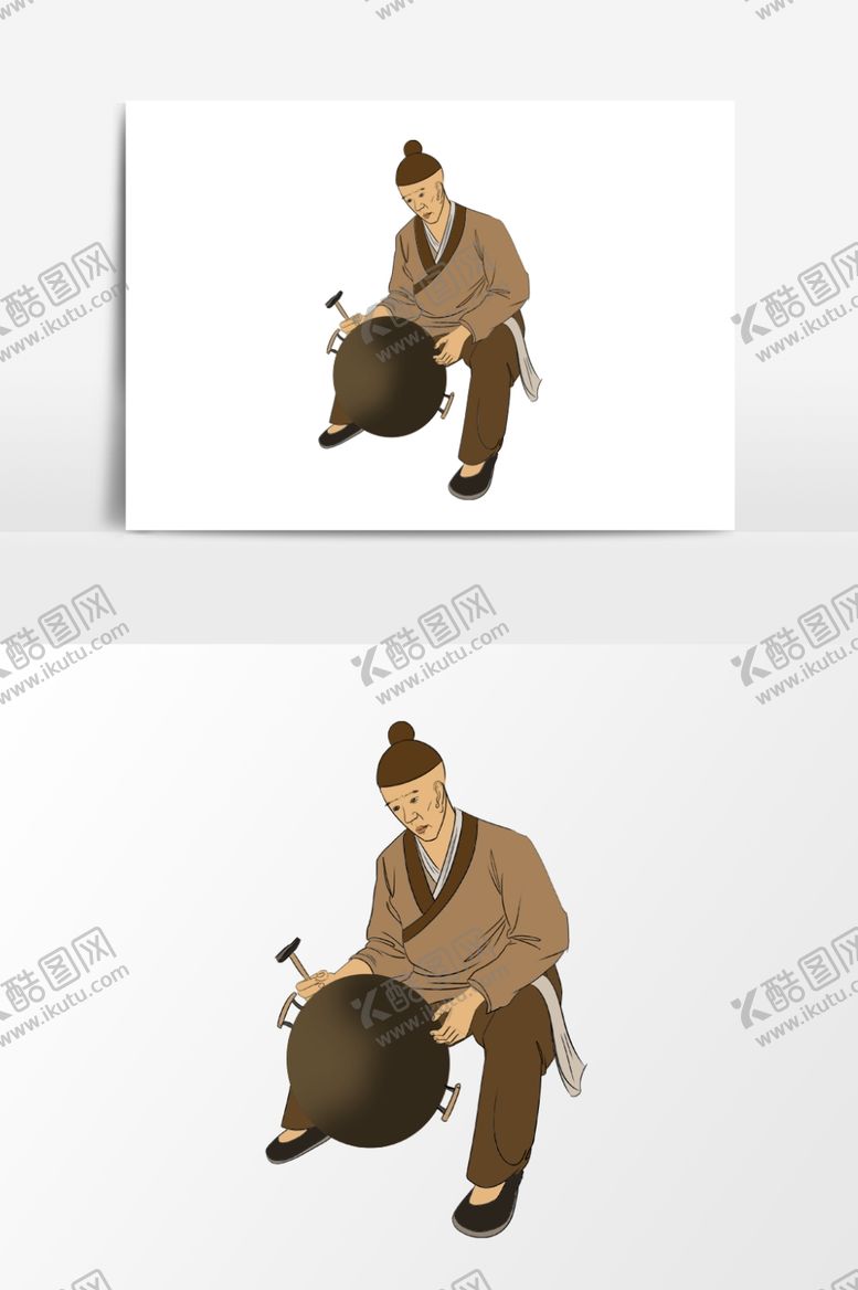 编号：94372107020242415620【酷图网】源文件下载-淡彩国画人物