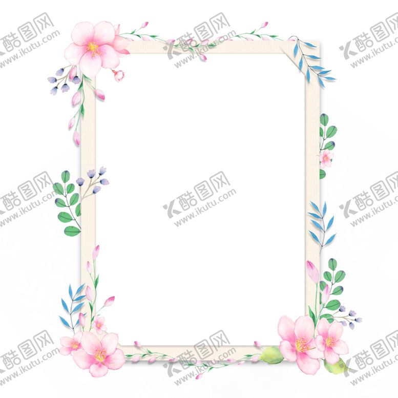 编号：81634102121207125076【酷图网】源文件下载-水彩花卉边框