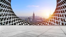 城市建筑平台天空企业大楼背景