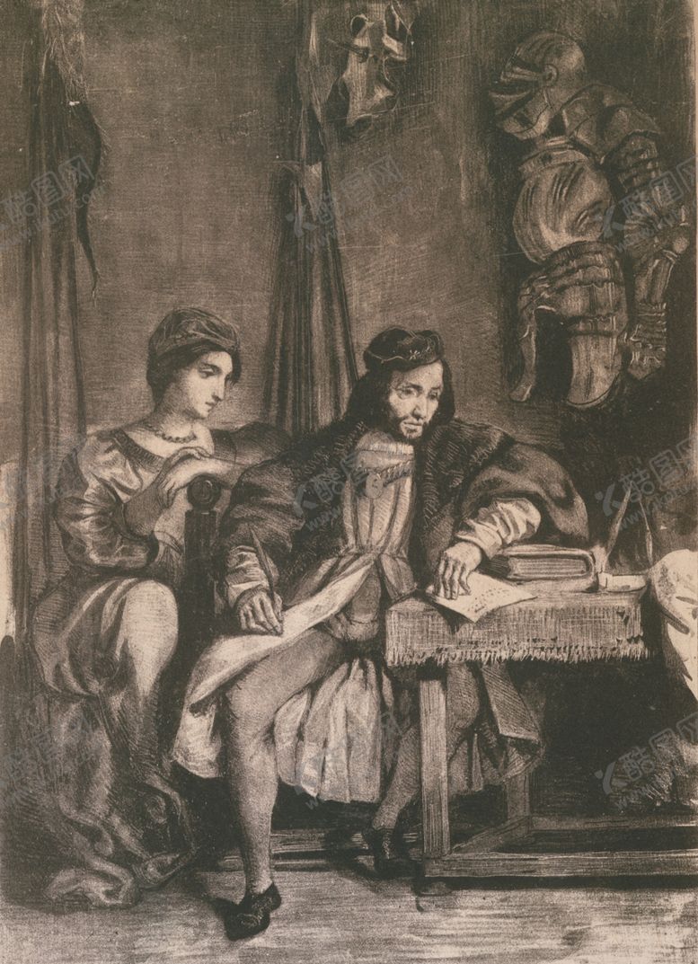 编号：85746510300648256601【酷图网】源文件下载-德拉克洛瓦素描绘画