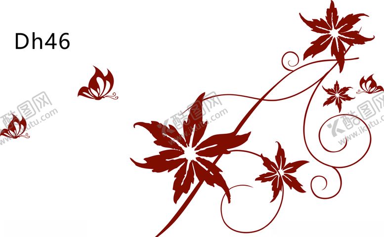 编号：46800510051825419142【酷图网】源文件下载-红色五叶花矢量图单花