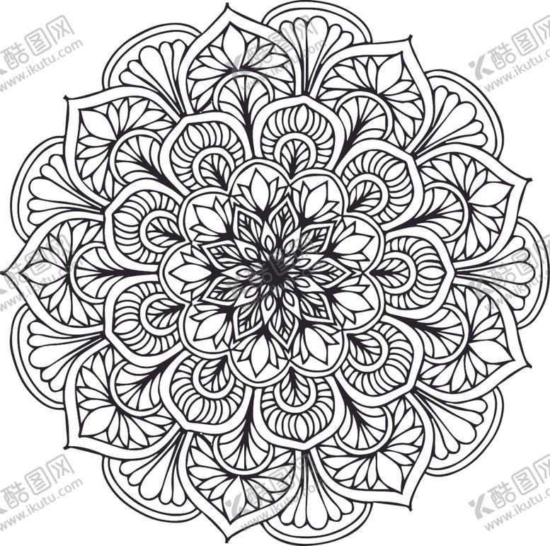 编号：55510310091219558621【酷图网】源文件下载-曼陀罗花纹
