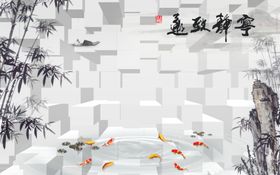 山水画背景墙