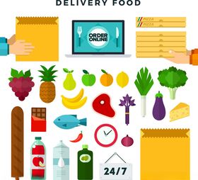 食品配送服务相关元素集合