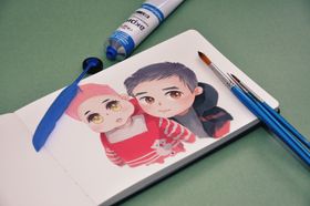 手绘本子的样机场景贴图素材