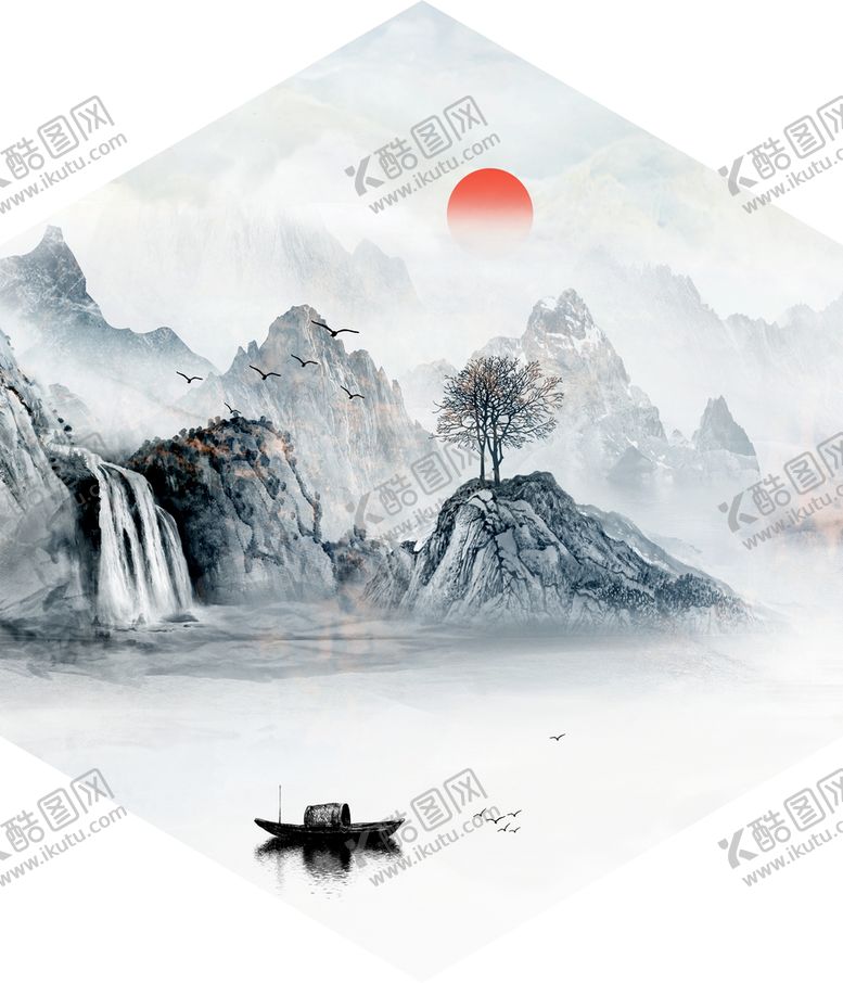 编号：20836909140739037081【酷图网】源文件下载-意境山水水墨装饰画