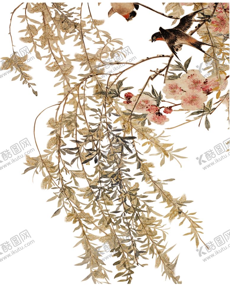 编号：45471009221858177073【酷图网】源文件下载-杨柳花鸟