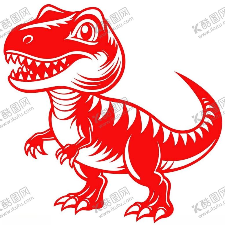 编号：80603402231955189813【酷图网】源文件下载-剪纸风格的霸王龙