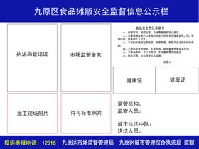 食品监督信息公示栏