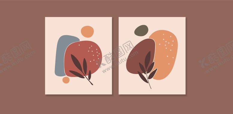 编号：57288810030401121030【酷图网】源文件下载-简约抽象植物装饰画