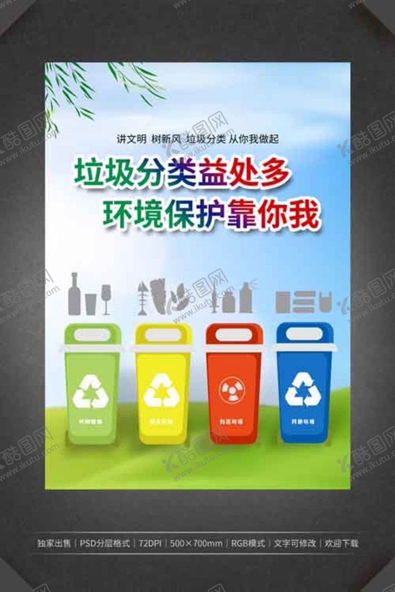 编号：84129509160903028401【酷图网】源文件下载-垃圾分类海报环保标语保护环境
