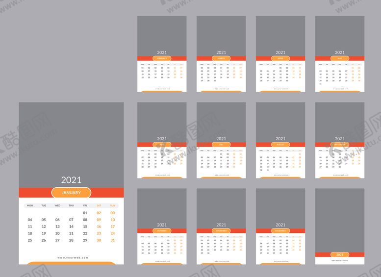 编号：56554009282224433700【酷图网】源文件下载-2021年日历