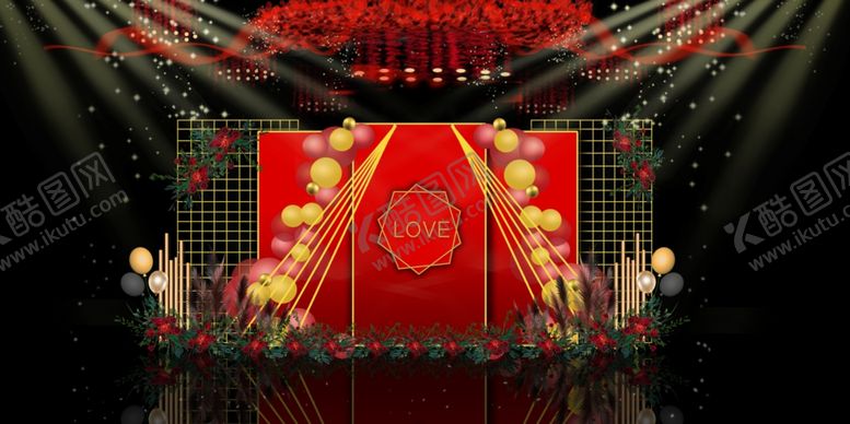 编号：44517309211204374813【酷图网】源文件下载-红色婚礼设计背景图片