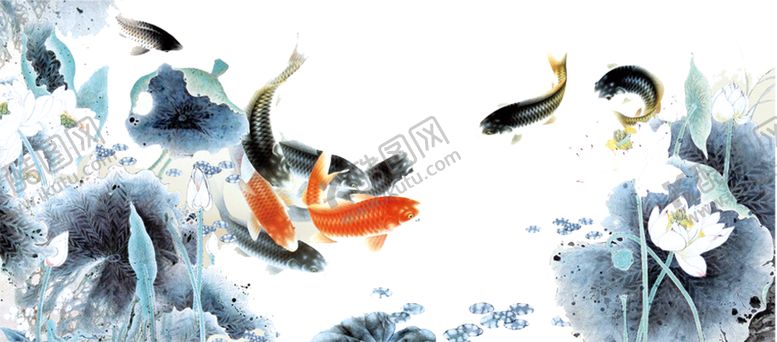 编号：80533905081537397402【酷图网】源文件下载-水墨墨迹鲤鱼