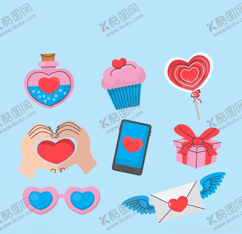 编号：46790305131540416445【酷图网】源文件下载-情人节元素