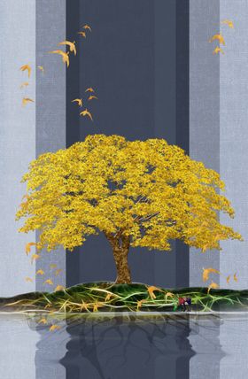 金色树木背景