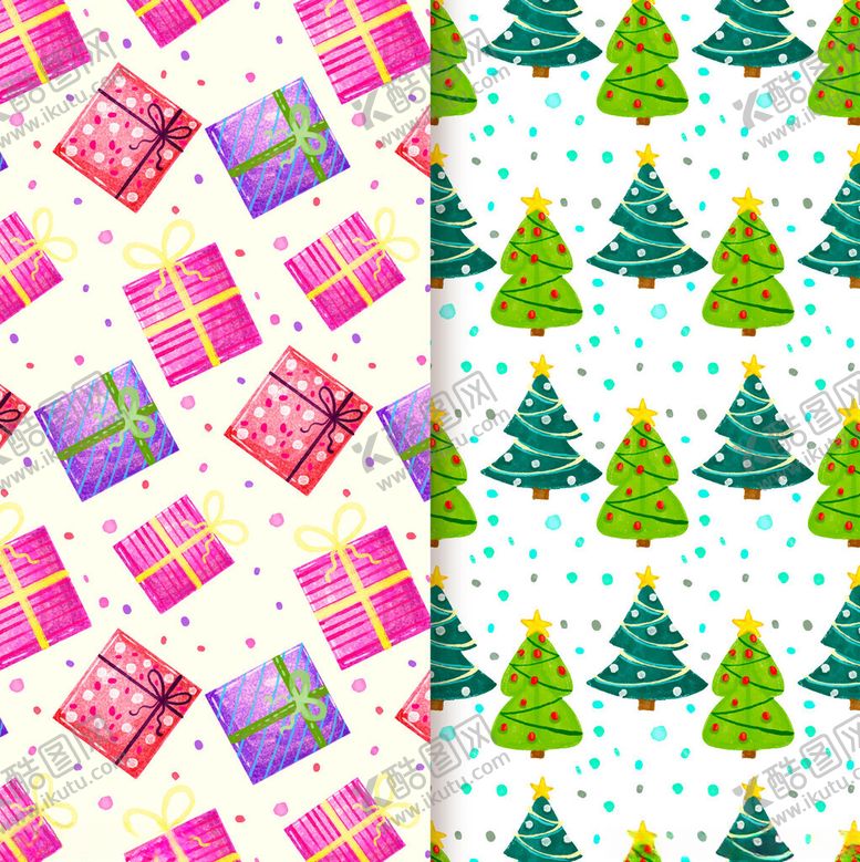 编号：20025301042235045792【酷图网】源文件下载-圣诞礼物与圣诞树图案