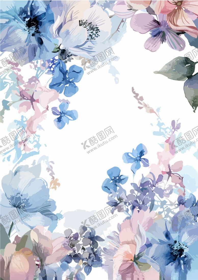 编号：48024002170630068818【酷图网】源文件下载-水彩花框